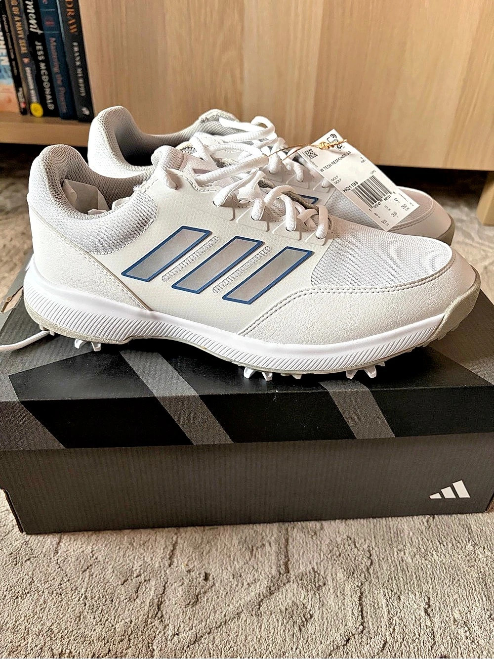 adidas Tech Response 3.0 Golf Shoes White & Blue US 9.5 NWT